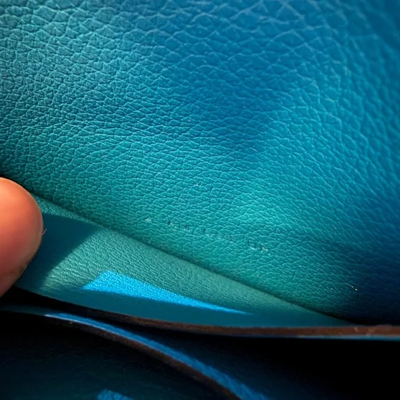 Hermes Blue Leather Roulis Compact Wallet with Silver Hardware - Picture 7 of 11